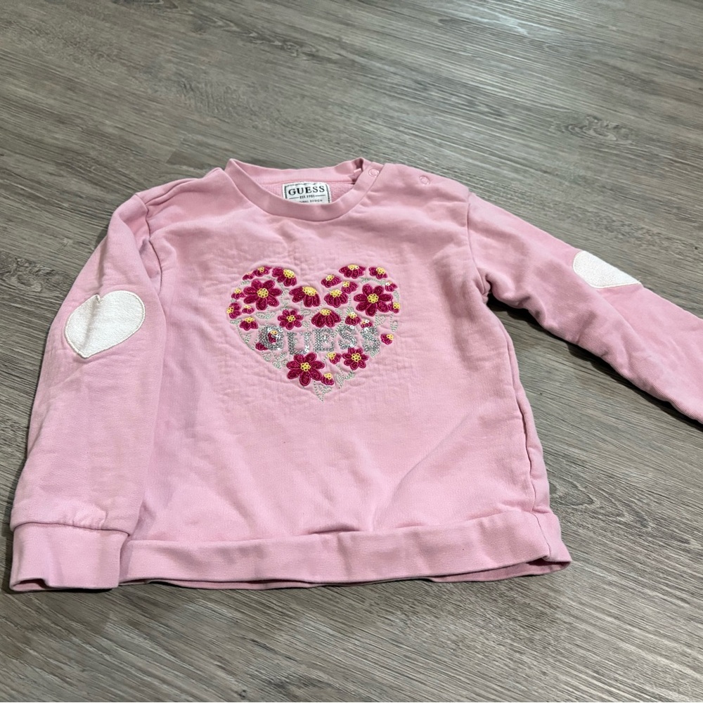 Guess Pink Heart Sweatshirt